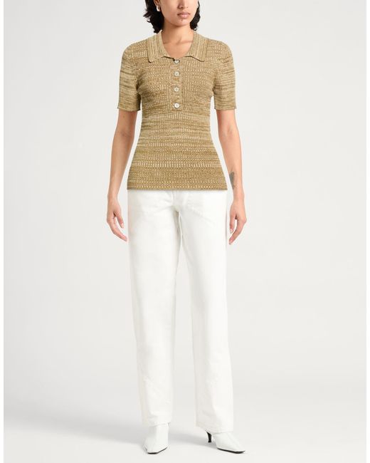 Erika Cavallini Semi Couture Natural Khaki Sweater Viscose, Polyamide