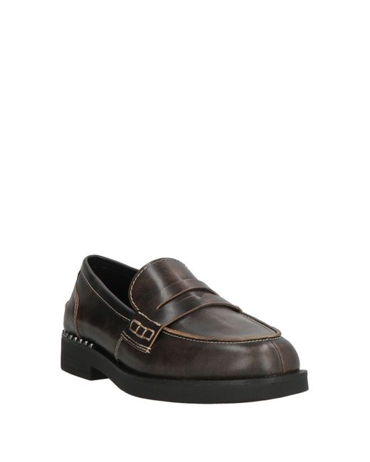 Ash Gray Dark Loafers Leather