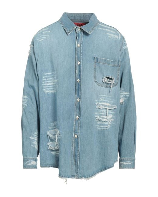 424 Blue Denim Shirt for men