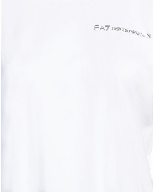 EA7 White T-Shirt Modal, Cotton, Elastane