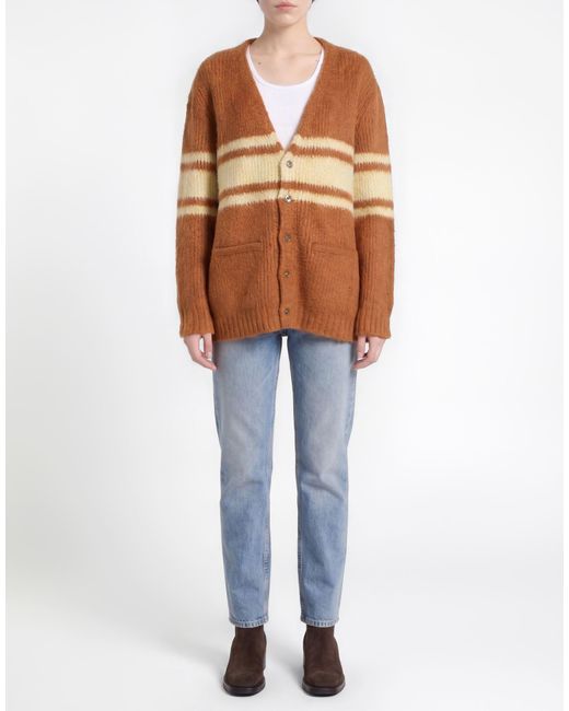 Céline Brown Cardigan Cotton, Polyamide, Elastane