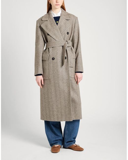 MAX&Co. Gray Lambro Taupe Coat Virgin Wool, Polyamide