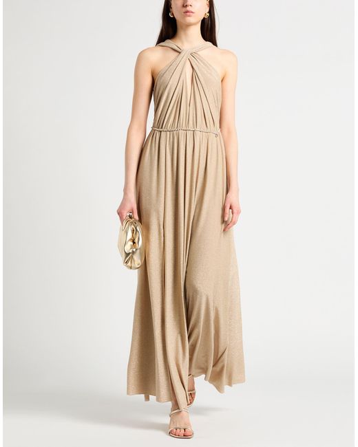 Liu Jo Natural Maxi Dress Viscose, Polyamide, Polyester, Elastane