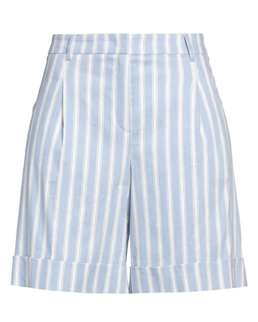 Seductive Blue Shorts & Bermuda Shorts Linen, Polyester, Viscose, Elastane