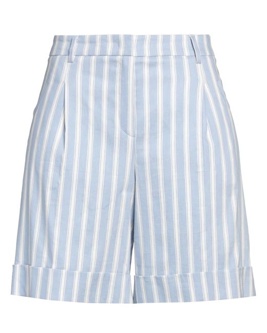 Seductive Blue Shorts & Bermuda Shorts Linen, Polyester, Viscose, Elastane