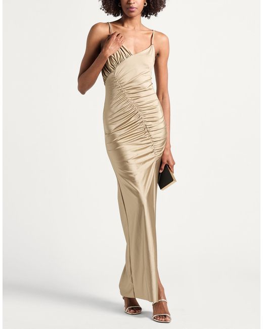Siste's Metallic Sand Maxi Dress Nylon, Elastane