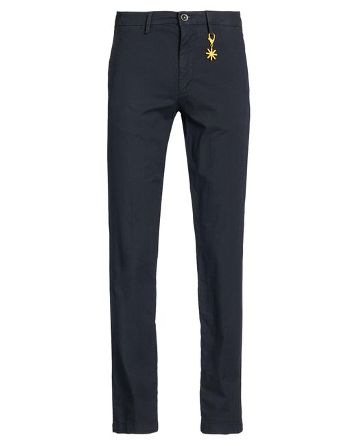 Manuel Ritz Blue Pants Cotton, Elastane for men