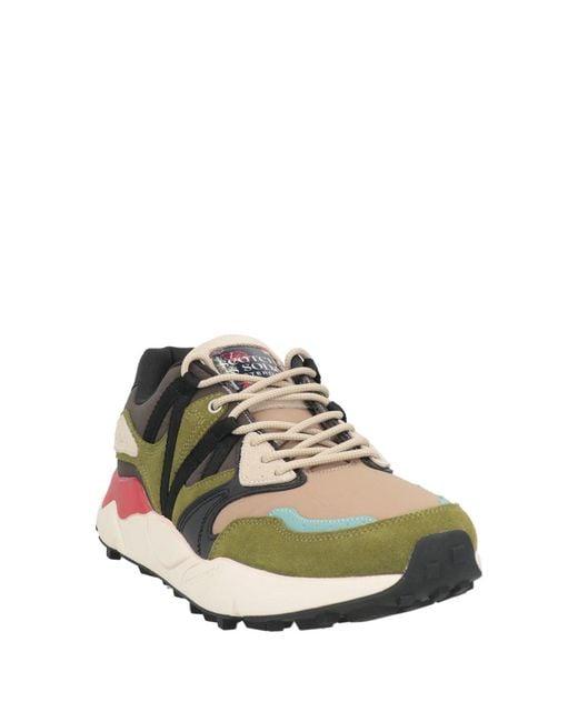 Scotch & Soda Green Sneakers Textile Fibers, Leather for men