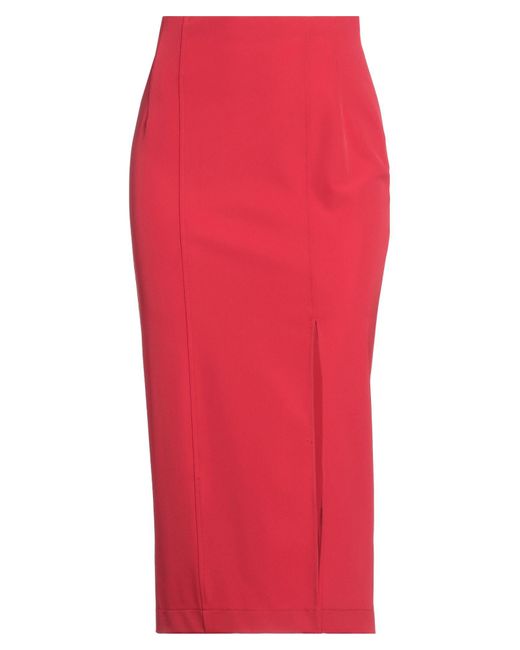 Patrizia Pepe Red Midi Skirt
