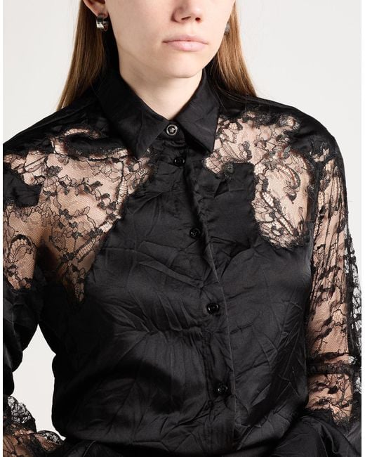 Versace Black Shirt Polyester, Viscose, Polyamide