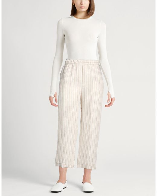 Peserico White Pants Linen