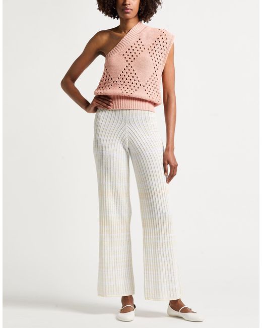 Roberto Collina White Pants Cotton, Nylon