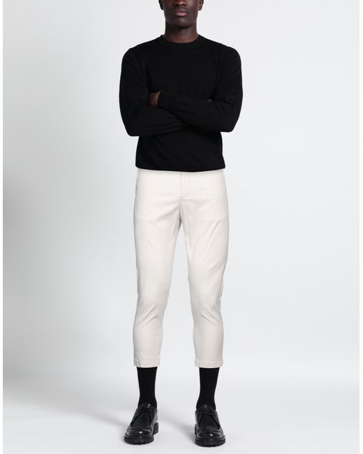 Daniele Alessandrini White Ivory Pants Cotton, Elastane for men
