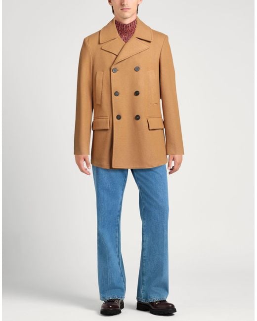 Drumohr Natural Camel Coat Wool, Polyamide for men
