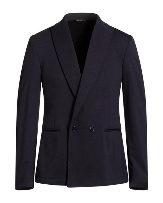 Daniele Alessandrini Blue Midnight Blazer Polyester, Viscose, Elastane for men