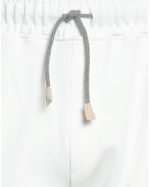 Eleventy White Pants Viscose, Polyamide, Elastane for men