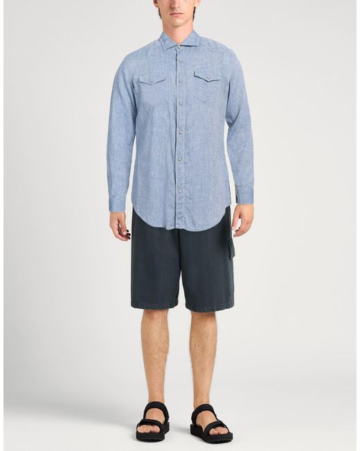 Eleventy Blue Platinum Shirt Linen for men