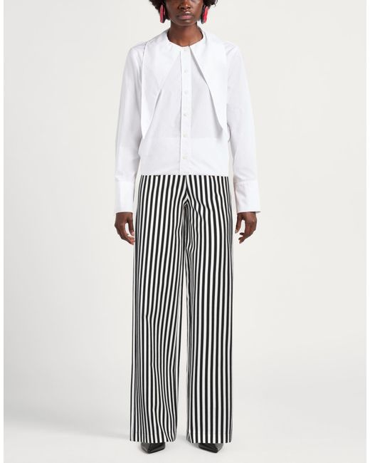 Gaelle Paris White Pants Viscose, Polyamide, Elastane, Polyester