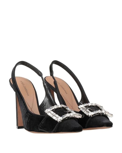 Dolce & Gabbana Black Pumps Viscose, Cotton, Polyester, Lambskin