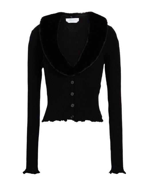 Blumarine Black Cardigan Viscose, Polyester