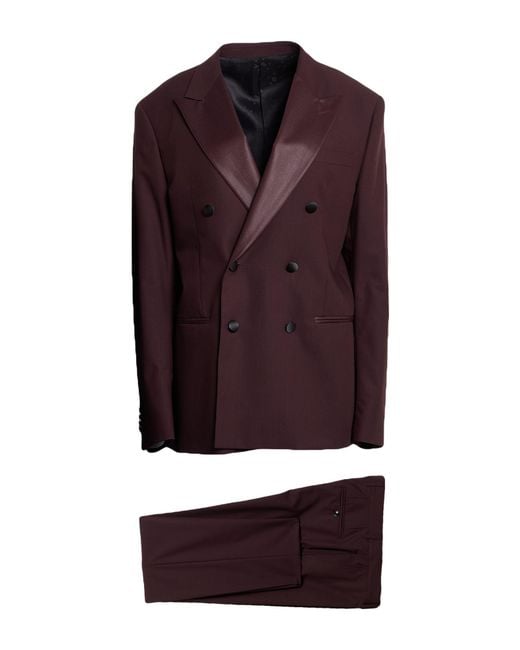 BROGNANO Purple Suit Polyester, Viscose