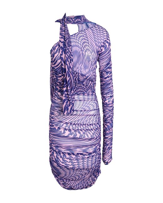 Mugler Purple Mini Dress Polyamide, Elastane