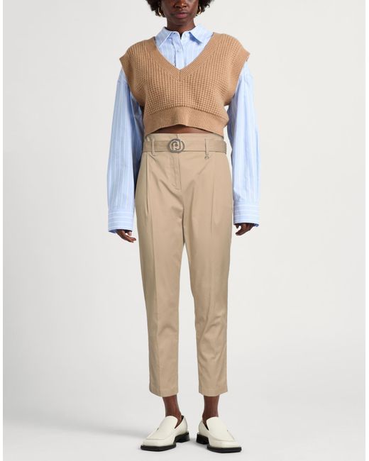 Liu Jo Natural Sand Pants Cotton, Elastane