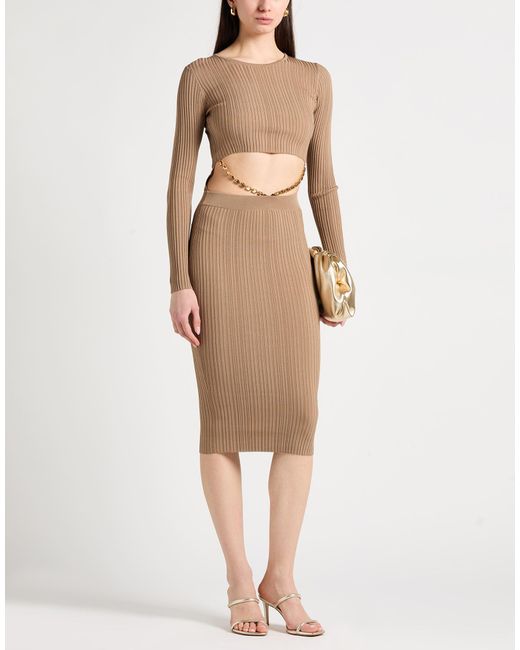 Elisabetta Franchi Brown Midi Dress