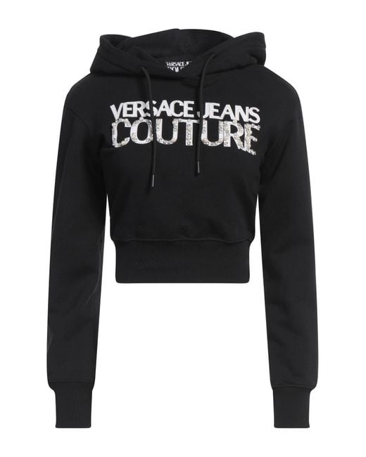 Versace Jeans Couture Black Sweatshirt Cotton, Elastane