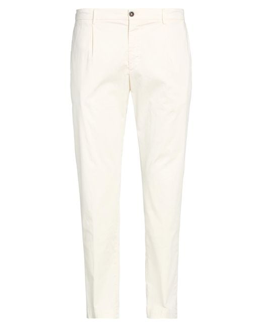 Michael Coal White Pants Cotton, Elastane for men