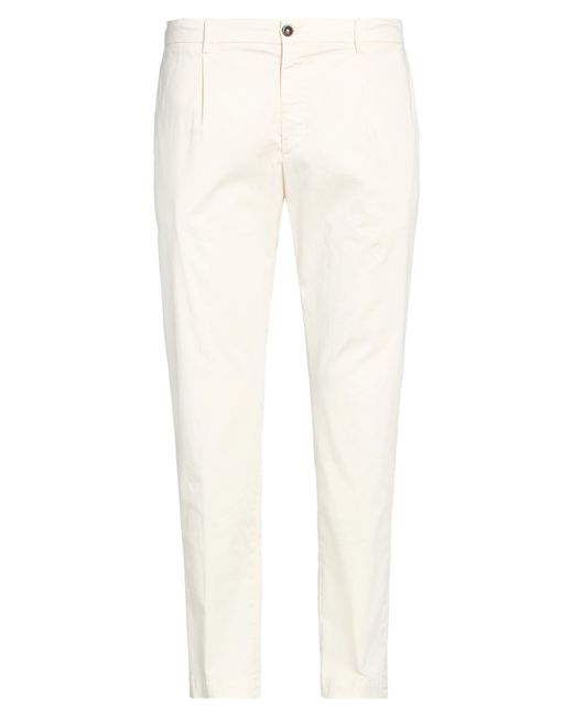 Michael Coal White Pants Cotton, Elastane for men