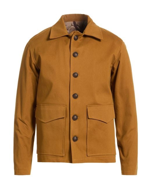 Exte Brown Marigold Jacket Cotton, Elastane for men