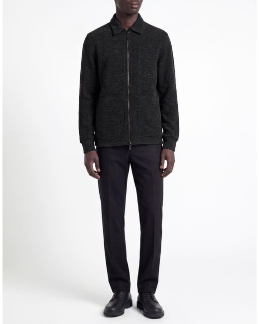 Isaia Black Cardigan Wool, Cashmere, Polyamide for men