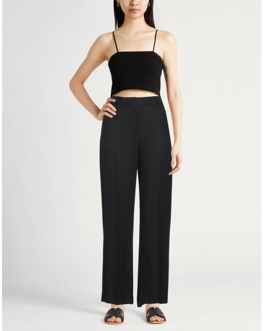 Totême  Black Pants Viscose, Wool