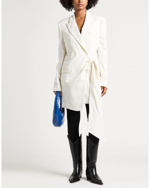 MSGM White Blazer Virgin Wool, Polyester