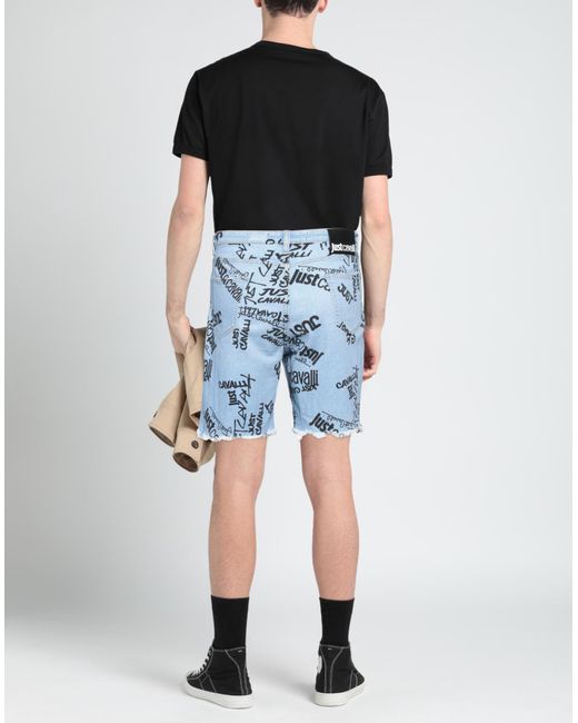 Just Cavalli Blue Denim Shorts for men