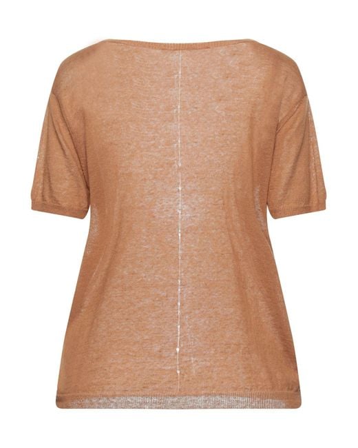 Zanone Natural By Slowear Camel Sweater Linen, Cotton