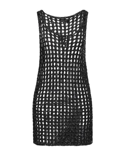 Roberto Collina Black Mini Dress Polyamide, Cotton