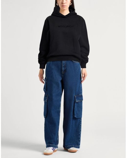 Woolrich Black Sweatshirt Cotton, Polyester