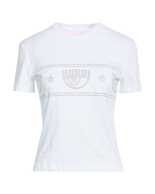 Chiara Ferragni White T-Shirt Cotton
