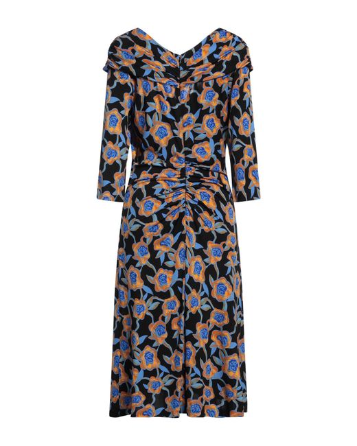 Diane von Furstenberg Black Midi Dress