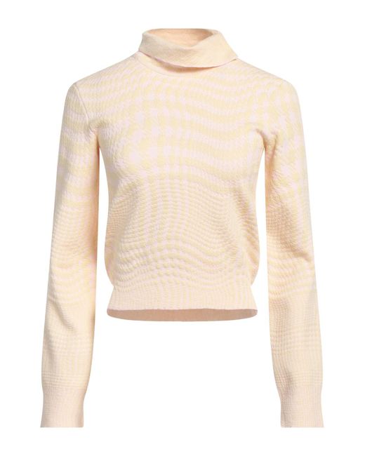 Burberry Natural Turtleneck Wool, Polyester, Polyamide, Elastane