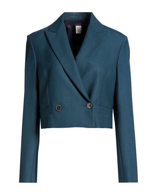 Eleventy Blue Deep Blazer Polyester, Wool, Elastane
