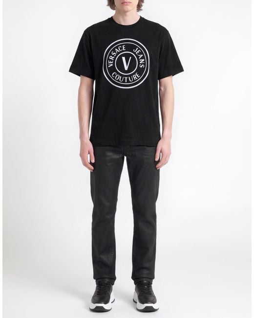Versace Jeans Couture Black T-Shirt Cotton for men