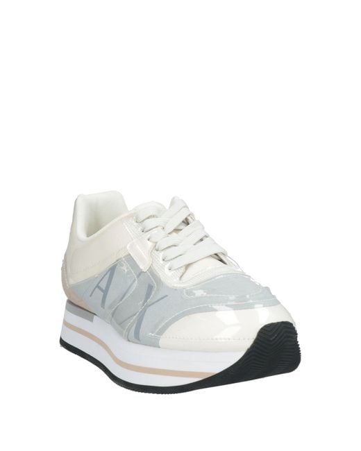 ARMANI EXCHANGE White Ivory Sneakers Polyamide, Elastane, Polyester, Polyurethane