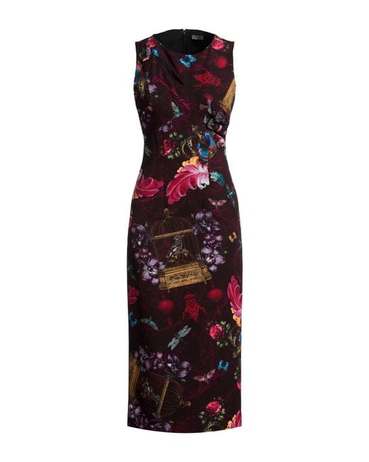 Versace Jeans Couture Red Midi Dress Polyester, Elastane