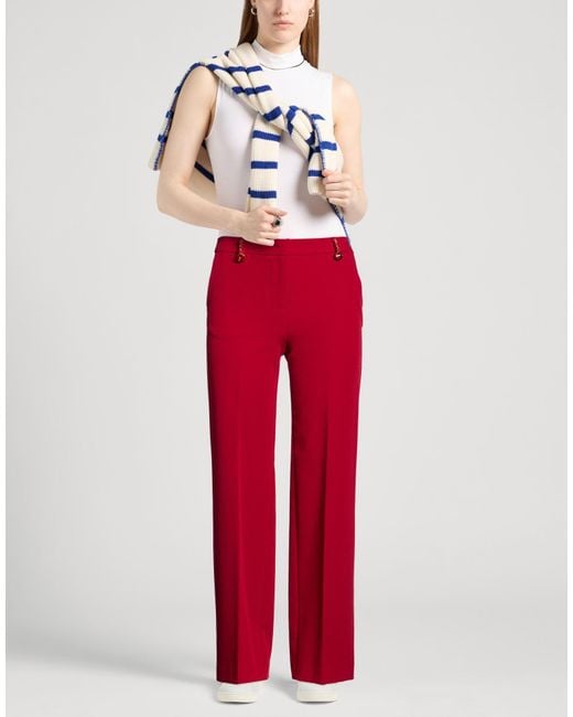 Fracomina Red Pants Polyester, Elastane