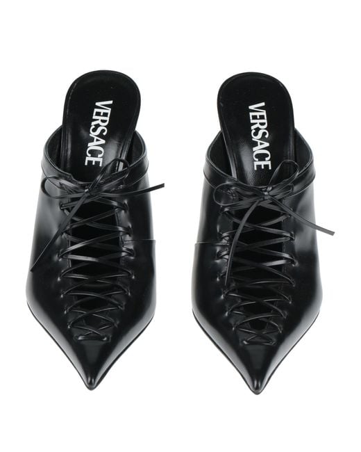 Versace Black Mules & Clogs Calfskin