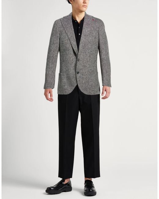 Isaia Gray Blazer Wool for men