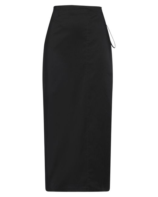 The Row Black Midi Skirt Cotton, Polyacrylic
